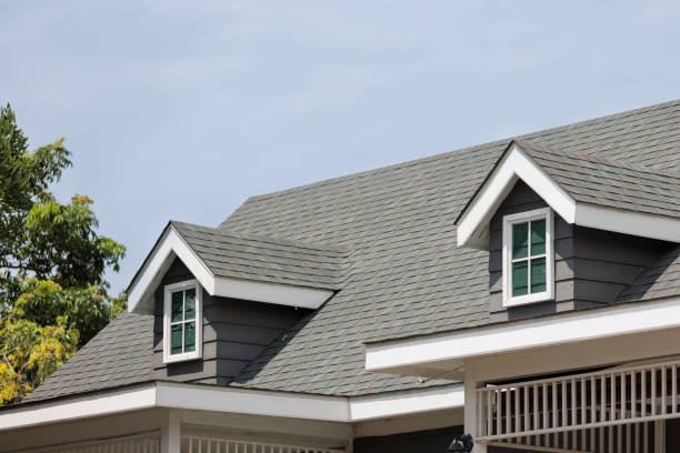 Residential roof after storm-damage repair